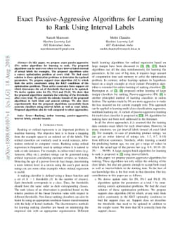 Exact Passive-Aggressive Algorithms for Learning to Rank Using Interval
  Labels