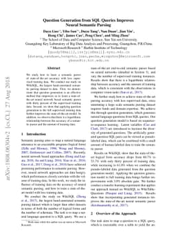 Question Generation from SQL Queries Improves Neural Semantic Parsing