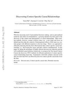Discovering Context Specific Causal Relationships