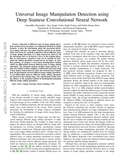 Universal Image Manipulation Detection using Deep Siamese Convolutional
  Neural Network