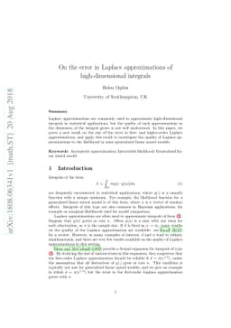 On the error in Laplace approximations of high-dimensional integrals
