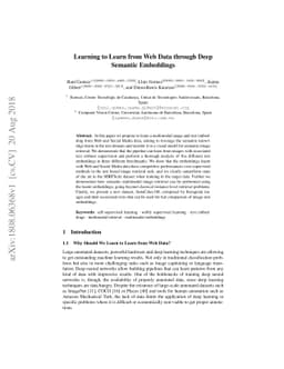 Learning to Learn from Web Data through Deep Semantic Embeddings