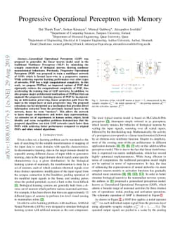 Progressive Operational Perceptron with Memory
