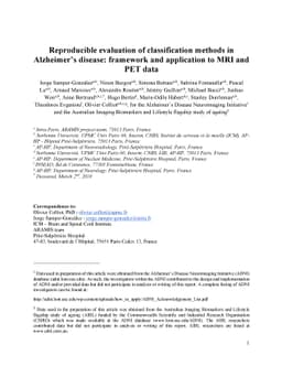 Reproducible evaluation of classification methods in Alzheimer's
  disease: framework and application to MRI and PET data