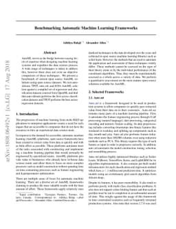 Benchmarking Automatic Machine Learning Frameworks
