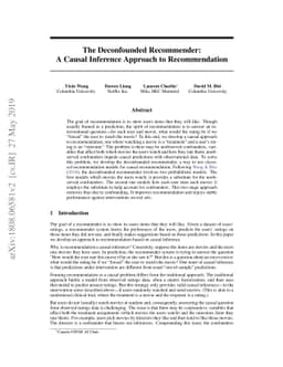 The Deconfounded Recommender: A Causal Inference Approach to
  Recommendation