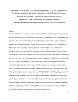 Network-based Biased Tree Ensembles (NetBiTE) for Drug Sensitivity
  Prediction and Drug Sensitivity Biomarker Identification in Cancer