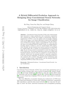 A Hybrid Differential Evolution Approach to Designing Deep Convolutional
  Neural Networks for Image Classification