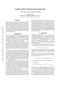 A simple model for detection of rare sound events
