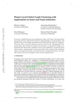 Watset: Local-Global Graph Clustering with Applications in Sense and
  Frame Induction