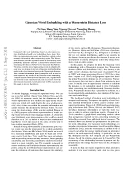 Gaussian Word Embedding with a Wasserstein Distance Loss