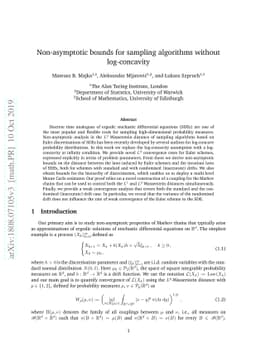 Non-asymptotic bounds for sampling algorithms without log-concavity
