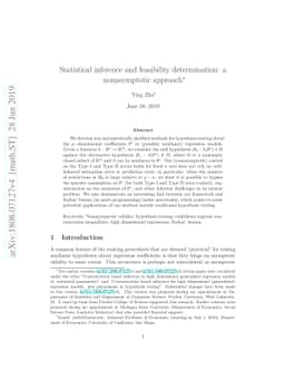 Statistical inference and feasibility determination: a nonasymptotic
  approach