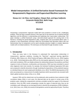 Model Interpretation: A Unified Derivative-based Framework for
  Nonparametric Regression and Supervised Machine Learning