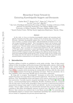 Hierarchical Neural Network for Extracting Knowledgeable Snippets and
  Documents