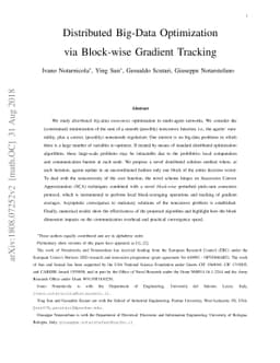 Distributed Big-Data Optimization via Block-wise Gradient Tracking