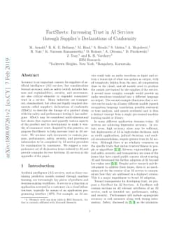FactSheets: Increasing Trust in AI Services through Supplier's
  Declarations of Conformity