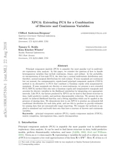 XPCA: Extending PCA for a Combination of Discrete and Continuous
  Variables