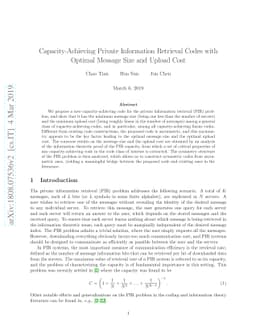 Capacity-Achieving Private Information Retrieval Codes with Optimal
  Message Size and Upload Cost