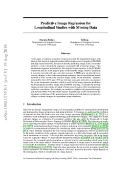 Predictive Image Regression for Longitudinal Studies with Missing Data