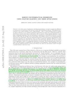 Robust Counterfactual Inferences using Feature Learning and their
  Applications