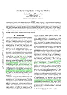 Structured Interpretation of Temporal Relations