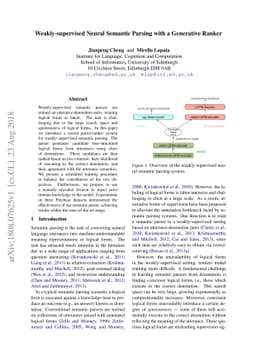 Weakly-supervised Neural Semantic Parsing with a Generative Ranker