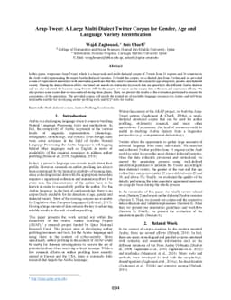 Arap-Tweet: A Large Multi-Dialect Twitter Corpus for Gender, Age and
  Language Variety Identification