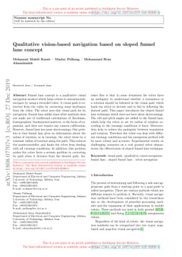Qualitative vision-based navigation based on sloped funnel lane concept