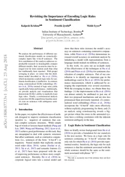 Revisiting the Importance of Encoding Logic Rules in Sentiment
  Classification