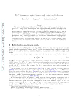 TAP free energy, spin glasses, and variational inference