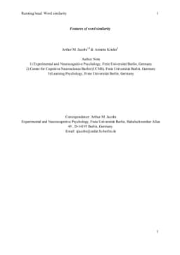 Features of word similarity