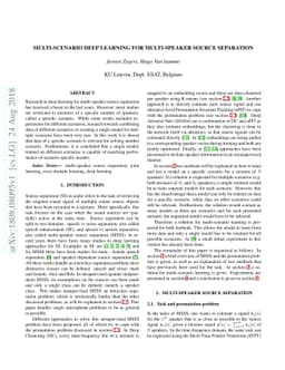 Multi-scenario deep learning for multi-speaker source separation