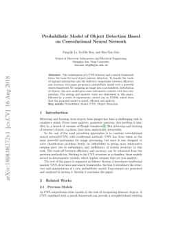 Probabilistic Model of Object Detection Based on Convolutional Neural
  Network