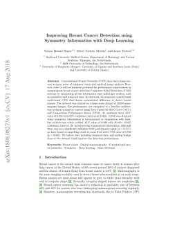 Improving Breast Cancer Detection using Symmetry Information with Deep
  Learning