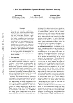 A Trio Neural Model for Dynamic Entity Relatedness Ranking