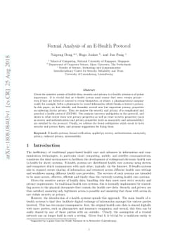 Formal Analysis of an E-Health Protocol
