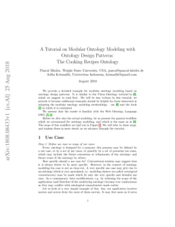 A Tutorial on Modular Ontology Modeling with Ontology Design Patterns:
  The Cooking Recipes Ontology