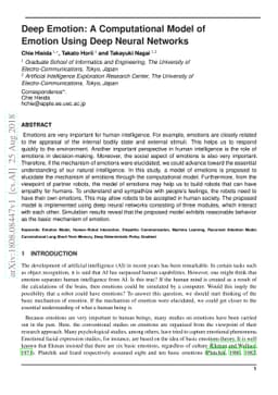 Deep Emotion: A Computational Model of Emotion Using Deep Neural
  Networks