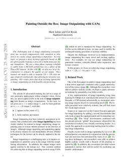 Painting Outside the Box: Image Outpainting with GANs