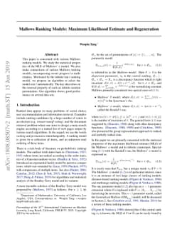 Mallows Ranking Models: Maximum Likelihood Estimate and Regeneration