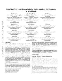 Data Motifs: A Lens Towards Fully Understanding Big Data and AI
  Workloads