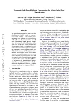 Semantic-Unit-Based Dilated Convolution for Multi-Label Text
  Classification