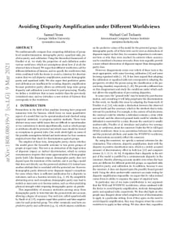 Avoiding Disparity Amplification under Different Worldviews