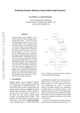 Predicting Semantic Relations using Global Graph Properties