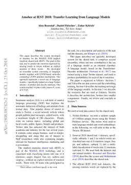 Amobee at IEST 2018: Transfer Learning from Language Models