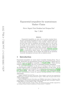 Exponential inequalities for nonstationary Markov Chains