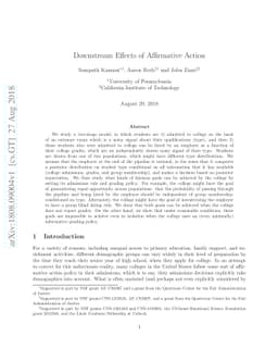Downstream Effects of Affirmative Action