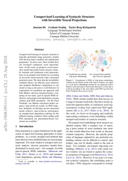 Unsupervised Learning of Syntactic Structure with Invertible Neural
  Projections