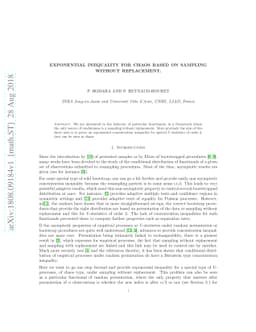 Exponential inequality for chaos based on sampling without replacement